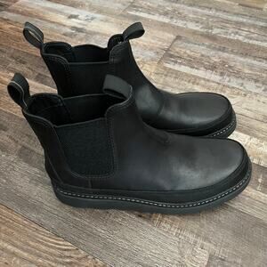 Sorel Men's Slabtown 62 Chelsea Round Toe Waterproof Black Leather Boots NIB